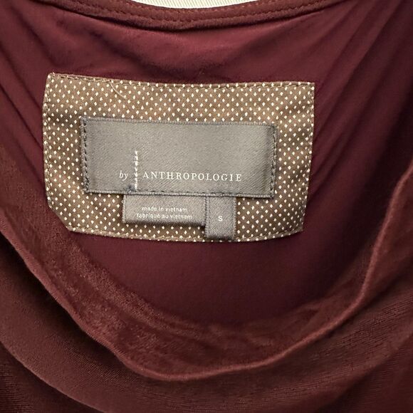 A by Anthropologie Maroon Shiny Adjustable Spaghetti‎ Strap Maxi Bodycon Dress S - Picture 6 of 7